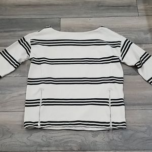 BANANA REPUBLIC's stripped boatneck zip sweater
